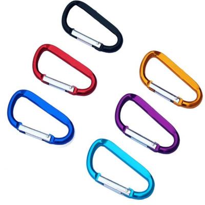 China Large HXY 48*23*4MM Portable Stock No MOQ Custom Aluminum Color 5CM D Shape Carabiner For Keys, Key Carabiner Wholesale For Promotion for sale