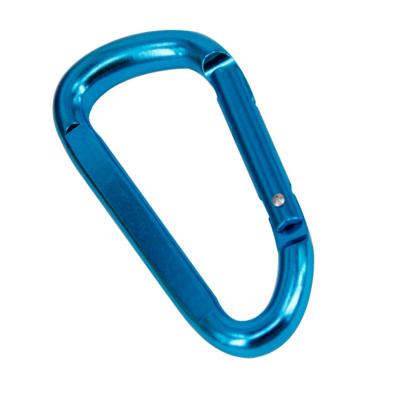 China HXY 81.7*42.8MM Large Full Size Portable Custom Stock Blue Color D Shape Flat Aluminum Carabiner For Camping,Participation,Key Chain,Promotion for sale