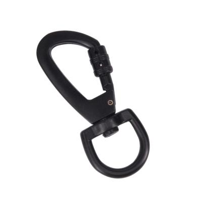 China Custom Wholesale Heavy Industry HXY Black Arch Carabiner Sturdy Zinc Alloy Swivel Hook, Swivel Locking Carabiner, Swivel Dog Leash Carabiner for sale