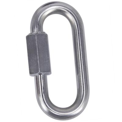 China Heavy Industry Outdoor Activities Oval 304 Gym Carabiner Yoga Hammock Lock Safety Stainless Steel Sling Carabiner Survival HXY M8 75*33.5*8MM for sale