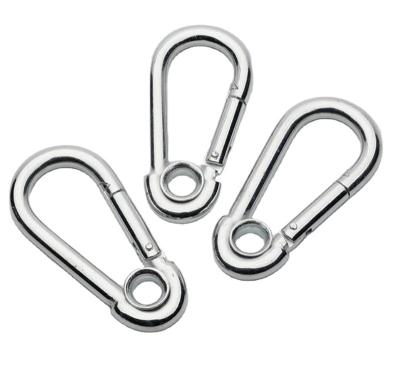 China HXY Heavy Industry Metal Industrial Heavy Duty 304 Stainless Steel 50*25MM 316 Spring Clip Carabiner Snap Hook With Eyelet Carabiner For Sighting for sale