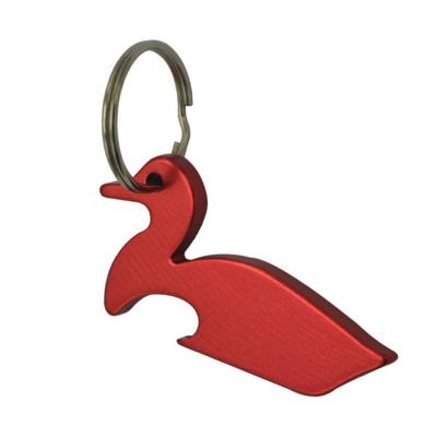 China Viable Promotional Simple Engraved Aluminum Duck Bottle Opener Keychain, HXY Duck Shape Aluminum Beer Bottle Opener For Gifts for sale