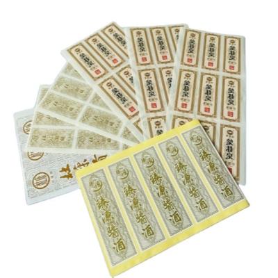 China Recyclable Box Seal Self-adhesive Toilet Sticker Roll Labels Metal Bag Wine Label Printing for sale