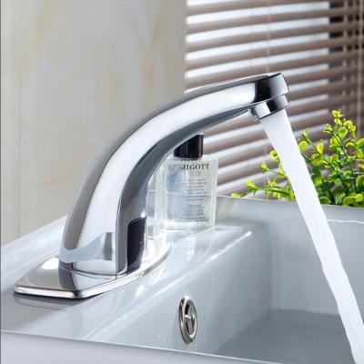 China Luxury Single Cold Mixer Tap Induction Basin Faucet Sense Faucets Chrome Brass Bath Faucet for sale