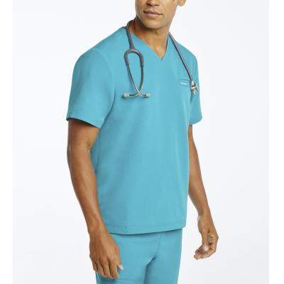 China Cheap RX-OEM Hospital Ward Pockets V-Neck Men's Medical Uniform Scrubs Wholesale for sale