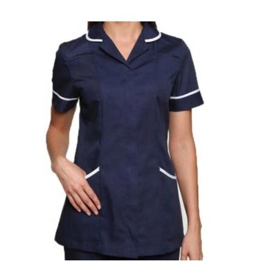 China Cotton RX Turn-Down Collar Ladies Spa Uniforms Beauty Salon Uniform With Pockets Jacket Beauty Salon Uniform for sale