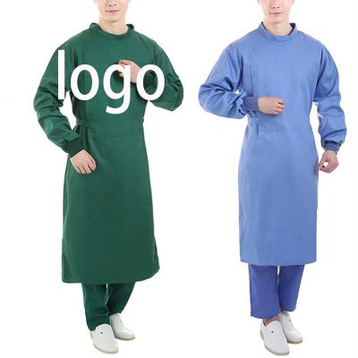 China Custom Solid Sleeve Hospital RX Long Doctor Uniform Scrubs Surgical Back Drawstring Scrub Brush Isolation Gown Unisex for sale