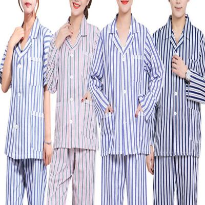 China Hospital RX Inpatient Wear Loose Long Sleeve Striped Print Patient Clothes Set Patient Clothes for sale