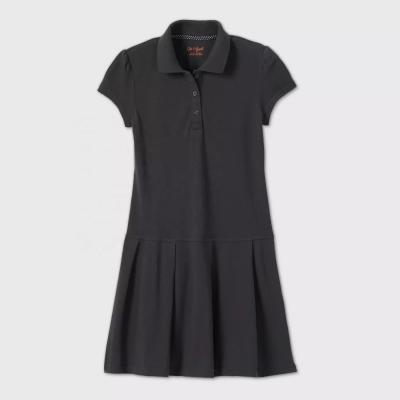 China Wholesale High Quality Custom RX School Logo Printing Short Sleeve Pleated Cotton Tennis Summer Girls Kids Uniform Dresses for sale