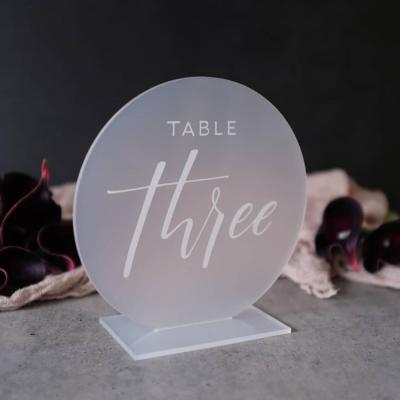 China Durable / Lovely Acrylic Wedding Table Decoration A&C Laser Cut Place Card Restaurant Table Number Holder for sale