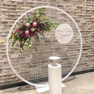 China Durable/Beautiful A&C Round Mesh Iron Wedding Backdrop Metal Shape For Wedding Decoration for sale