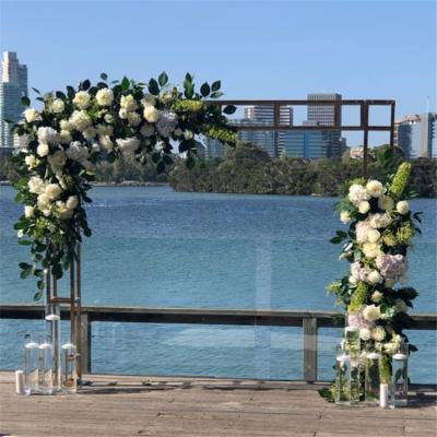 China Durable / Beautiful Wedding A&C Arch Frame White Elegant Round Metal Arch Backdrop Wedding for sale