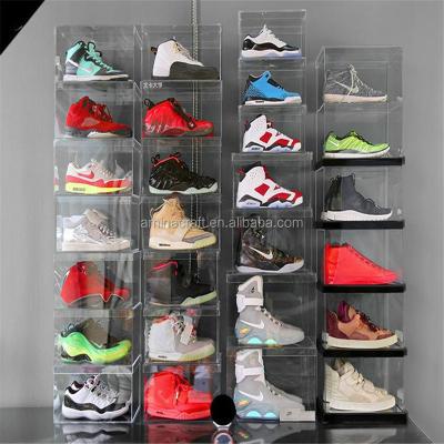 China Durable / Handsome Amina Craft Custom Sizes Clear Acrylic Sneaker Display Shoe Box for sale