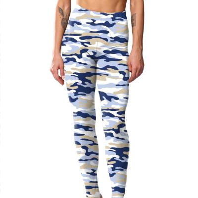 China New Arrival Breathable Army Camouflage Print Design Plus Size Gaiters Seamless Sports Pants Good Quality Workout Sweatpants For Women for sale