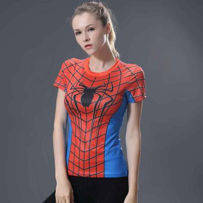 China custom sublimation 3d captain Subliminated Tshirt Design Anti-wrinkle avenger all over print plus size t-shirt for women for sale