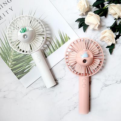 China 2021 New Product Cute Mini Portable Water Spray Fan USB Rechargeable Handheld Water Spray Mist Fans Small for sale