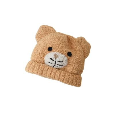 China Winter Kids Casual Wholesale 100% Cotton Knitted Faux Fur Beanies for sale