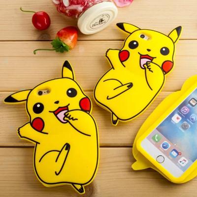 China Fashionable / Cartoon Pikachu Cartoon Shape Unbreakable Silicone Cell Phone Case For iPhone for sale