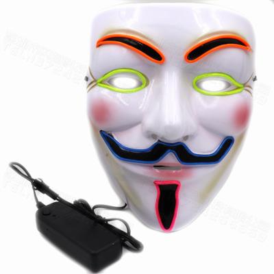 China PVC Classic Design V For Vendetta Hacker Costume Party Halloween Led Mask for sale