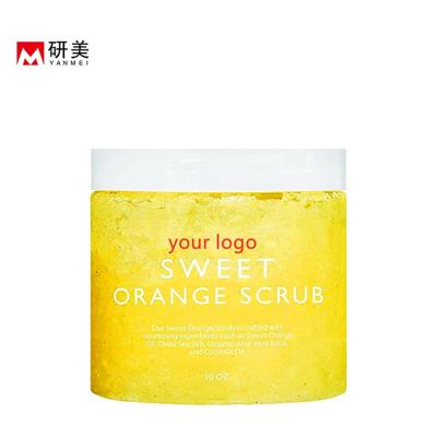 China Custom Exfoliator YANMEI Private Label Sweet Orange Nourishing Nourishing Facial Body Scrub for Acne Pores Chicken Skin Treatment for sale