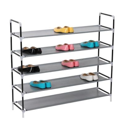 China (Size)Hot Sale 5 Tiers Adjustable Cloth NO-Woven Durable 5 Shoe Rack Low Price Rack Organizer Storage Racks For Shoes for sale