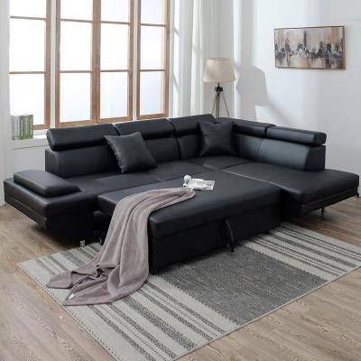 China Luxury High Quality Sofa Bed L PU Sofa Cum Bed Multifunctional Leather Sleeping Sofa Bed Living Room Sofa Bed for sale