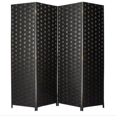 China Room Divider Low Price Solid Wood 4-Panel Foldable Screen Room Divider for sale