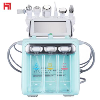 China Haamee newcomer pore remover 6 in 1 cheap small bubble hydra H2o2 facials salon use bubble treatment machine beauty instrument for sale