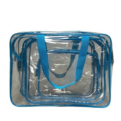 China 2022 high quality custom logo waterproof toiletry bags make up bag PVC transparent clear makeup cosmetic bag with zipper for sale