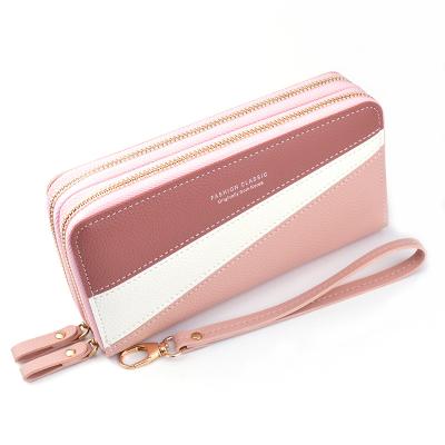 China Wholesale Fashion Simple Fashion High Capacity PU Manufacturer Women Zipper Purse Luxury Durable Girl's Long Wallet for sale