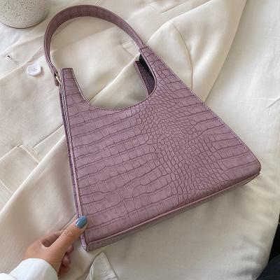 China Fashion 2021 Popular Women Crocodile Pattern Handbag Luxury Armpit Handbags Large Capacity Purses For Lady for sale