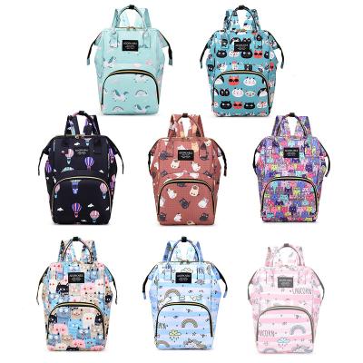 China With USB Customized Cute Cartoon Large Capacity Baby Diapers Bag Backpack For Mother for sale