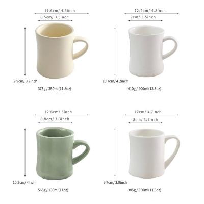 China Sustainable Good looking coffee mug beige sublimated blank sexy whimsical ceramic mug 12oz luxury belt mug can be customized with logo for sale