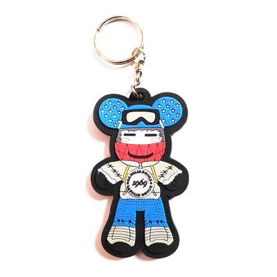 China The masses Promotional Multiple Colour Animal Cartoon Rubber 2d Keychain Business Gifts Make Rubber Cheap Custom Keychains for sale