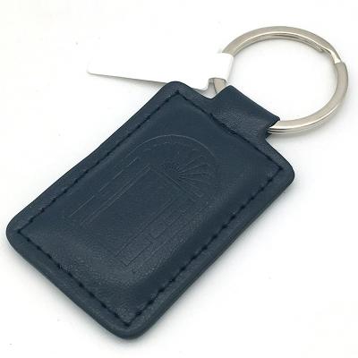 China Unisex Pu Keychain Custom Logo Leather Metal Keychain Creative Gift Key Ring Pendant for sale