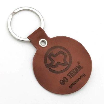 China Leather Custom Simple Pu Leather Key Chain Small Business Gift Can Be Embossed Logo Leather Key Chain Pendant for sale