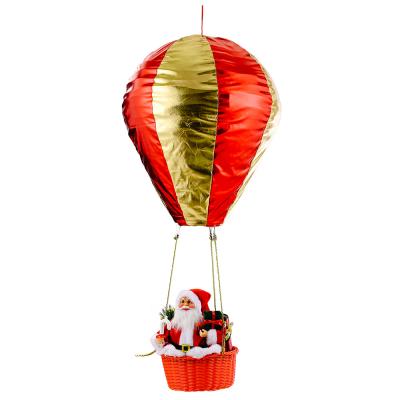 China Eco-friendly Christmas Decoration 35.4 Inch Christmas Hot Air Balloon Pendant Santa Ornament for Mall Home Ceiling Decorations for sale