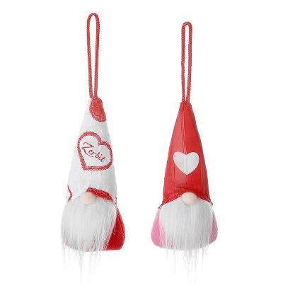 China Hot Sale Eco-Friendly Products Tomte Handmade Swedish Nordic Plush Small Hanging Gnomes With Heart Pattern For Valentine's Day Gift for sale