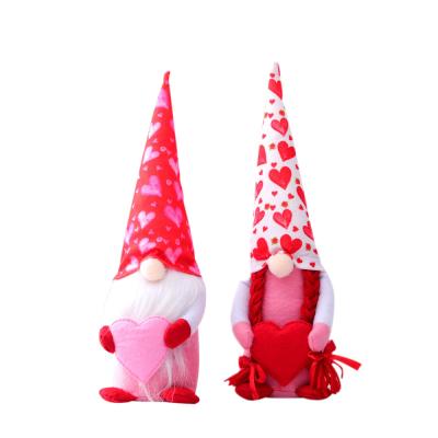 China Handmade Plush Valentine Gnome Lovely Cloth Couple Valentine Gifts For Wedding Decoration Gift for sale