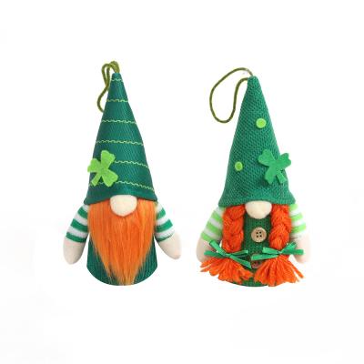 China Eco-Friendly Handmade Light Up Plush Gnomes Elf Green Swedish Scandinavian Tomte Hanging Ornaments For St Patrick's Day Decorations for sale