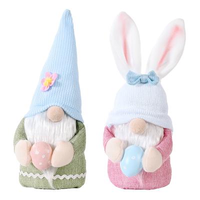 China Eco-Friendly Spring Decor Plush Easter Gnome Bunny Faceless Rabbit Dolls With Handmade Egg For Children's Gifts Toys for sale