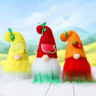 China High Quality Fabric Summer Plush Doll Funny Strawberry Watermelon Strawberry Lemon Gnome Tomte Nisse Swedish Fruit Elf For Table Decoration for sale