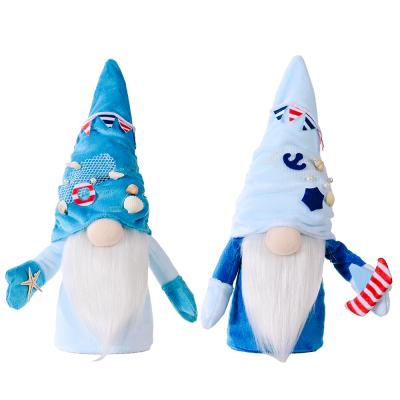 China Eco-Friendly Creative Handmade Ocean Tomte Plush Summer Beach Swedish Faceless Dwarf Gnome Party Decoration with Starfish Shells Ornaments for sale