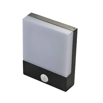 China 12w pc led sensor pir unique design hot sale led outdoor wall light pc diffuser hotel stair wall light with motion sensor wall lamp for sale