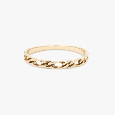 China FASHIONABLE Minimalist Style Stainless Steel Hardware Unique Figaro Chain Link Ring For Women for sale