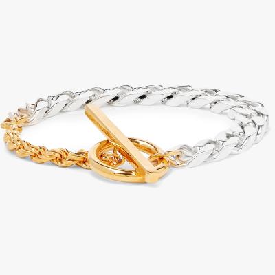 China TRENDY Gold Plated Adjustable Stainless Steel T-toggle Bangle Bracelet for sale