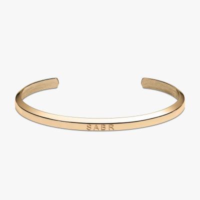 China TRENDY Religious Jewelry Sabr Cuff C Shape Stainless Steel Women Rose Gold Bangle Jewelry For for sale