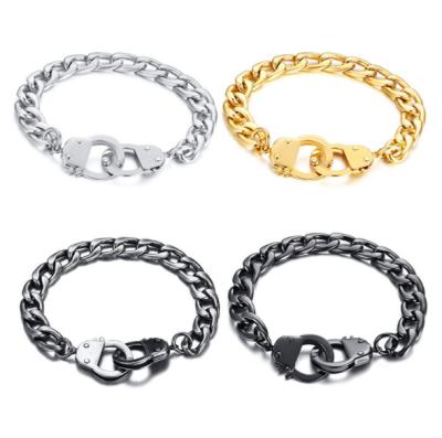 China Fashionable Stainless Steel Bracelet Factory Wholesale Personal Men's Handcuff Bracelets for sale