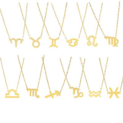 China Good Quality Stainless Steel Factory Directly Stainless Seel Zodiac Sign DIY Necklace for sale