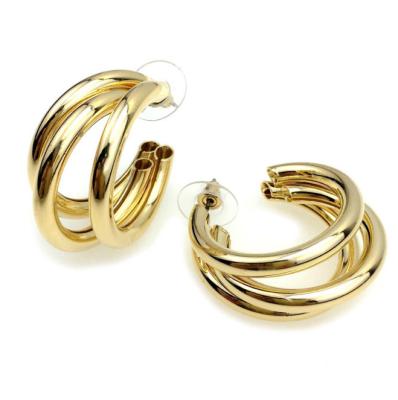 China Fashionable Wholesale Custom High Quality Stainless Steel Twist Cuff Cheap Thin Hoop Earrings for sale